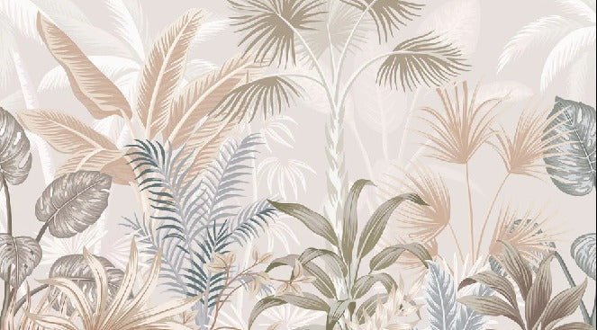 Panoramic terracotta jungle wallpaper