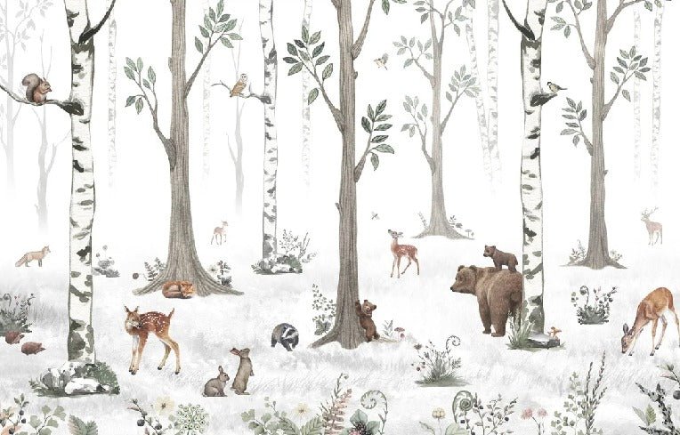 Spring forest animals wallpaper