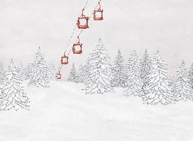 Red gondola mountain wallpaper