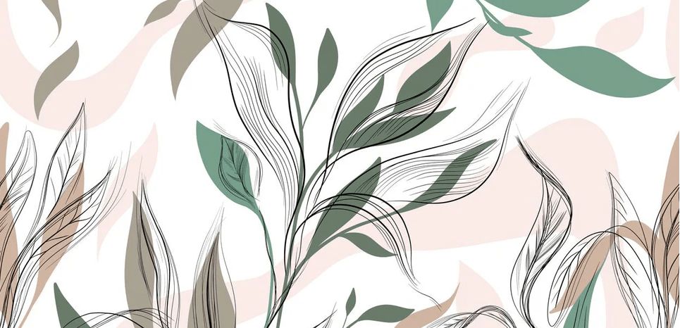 Papier peint Fleur Graphique - H225cm x L465cm - Matière Softouch, XXL, tendance