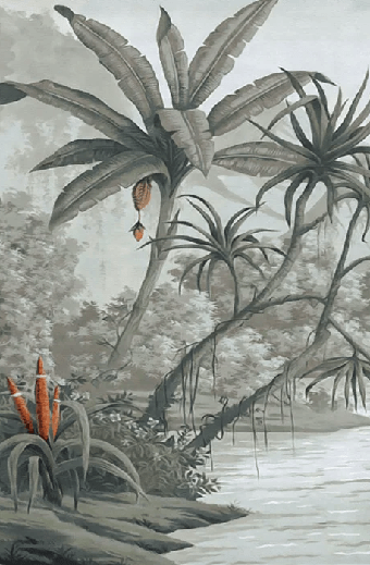 Papier Peint Jungle Contrast - H293cm x L192cm - Matière Softouch, XXL, tendance