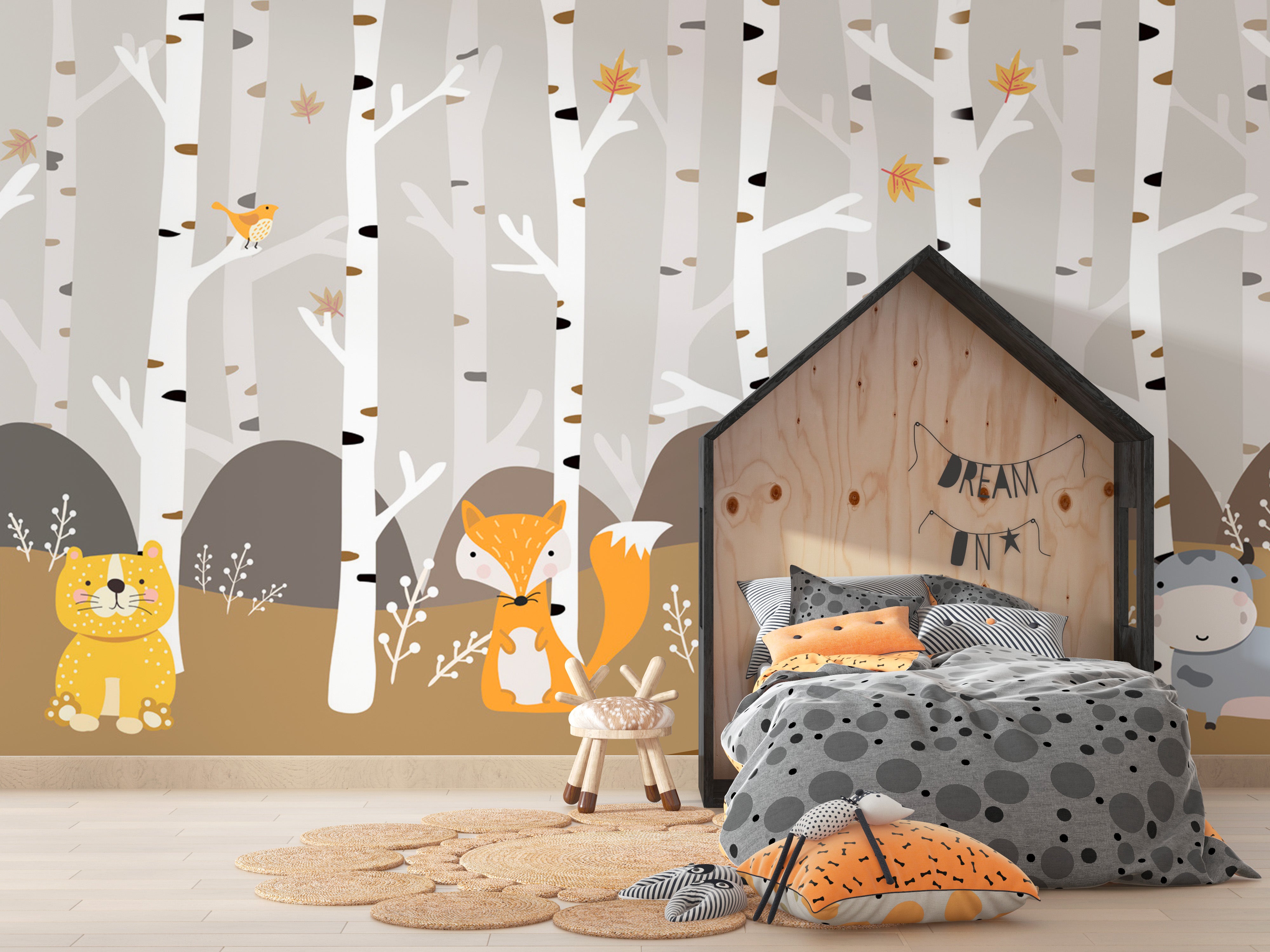 Papier peint panoramique enfant douce clairière - Muralconcept