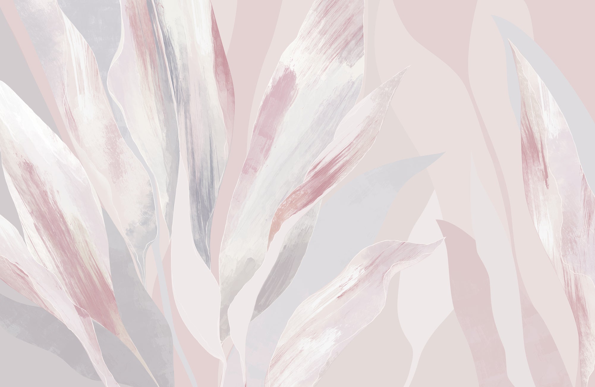 Papier peint étoffe florale rose poudré, XXL, tendance