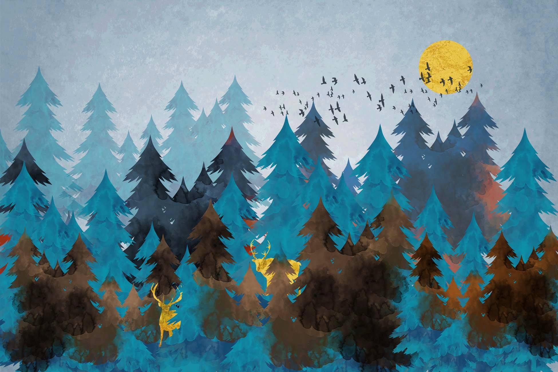 Papier peint Forêt Abstrait Inspirante, XXL, tendance