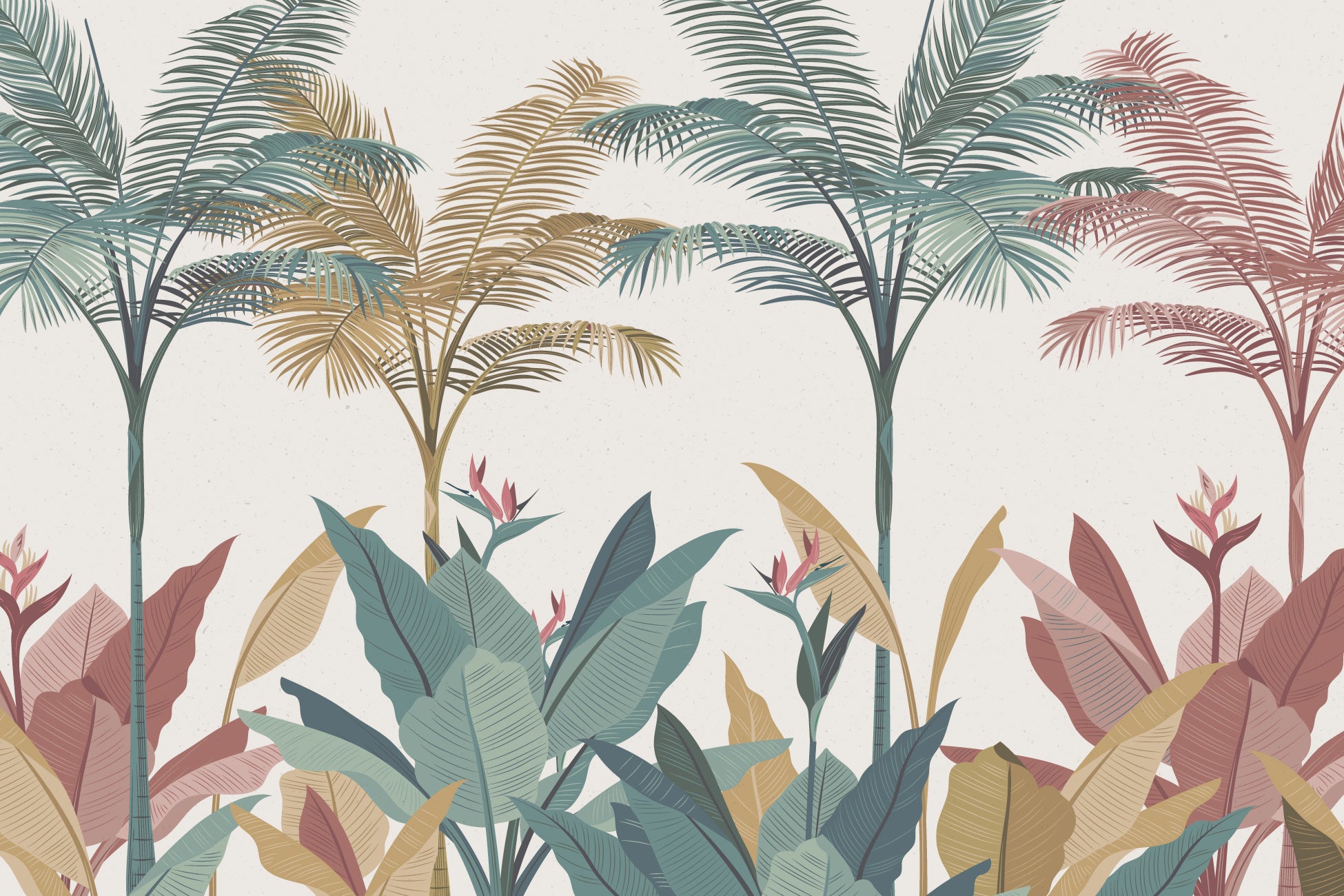 Papier peint panoramique jungle colorée, XXL, tendance