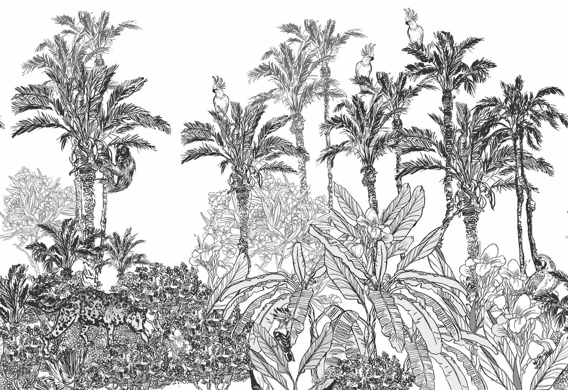 Papier peint jungle panthère, XXL, tendance