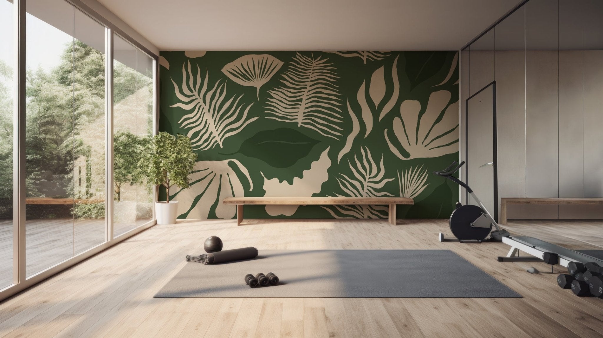 Papier peint art moderne vert, XXL, tendance