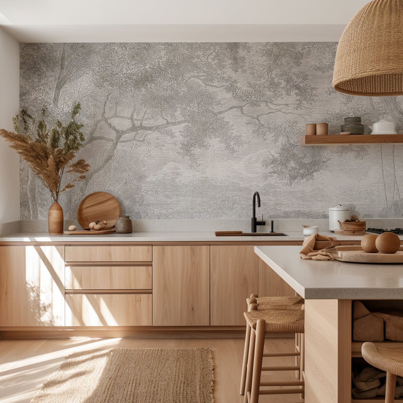 Papier peint panoramique paysage de campagne, XXL, tendance