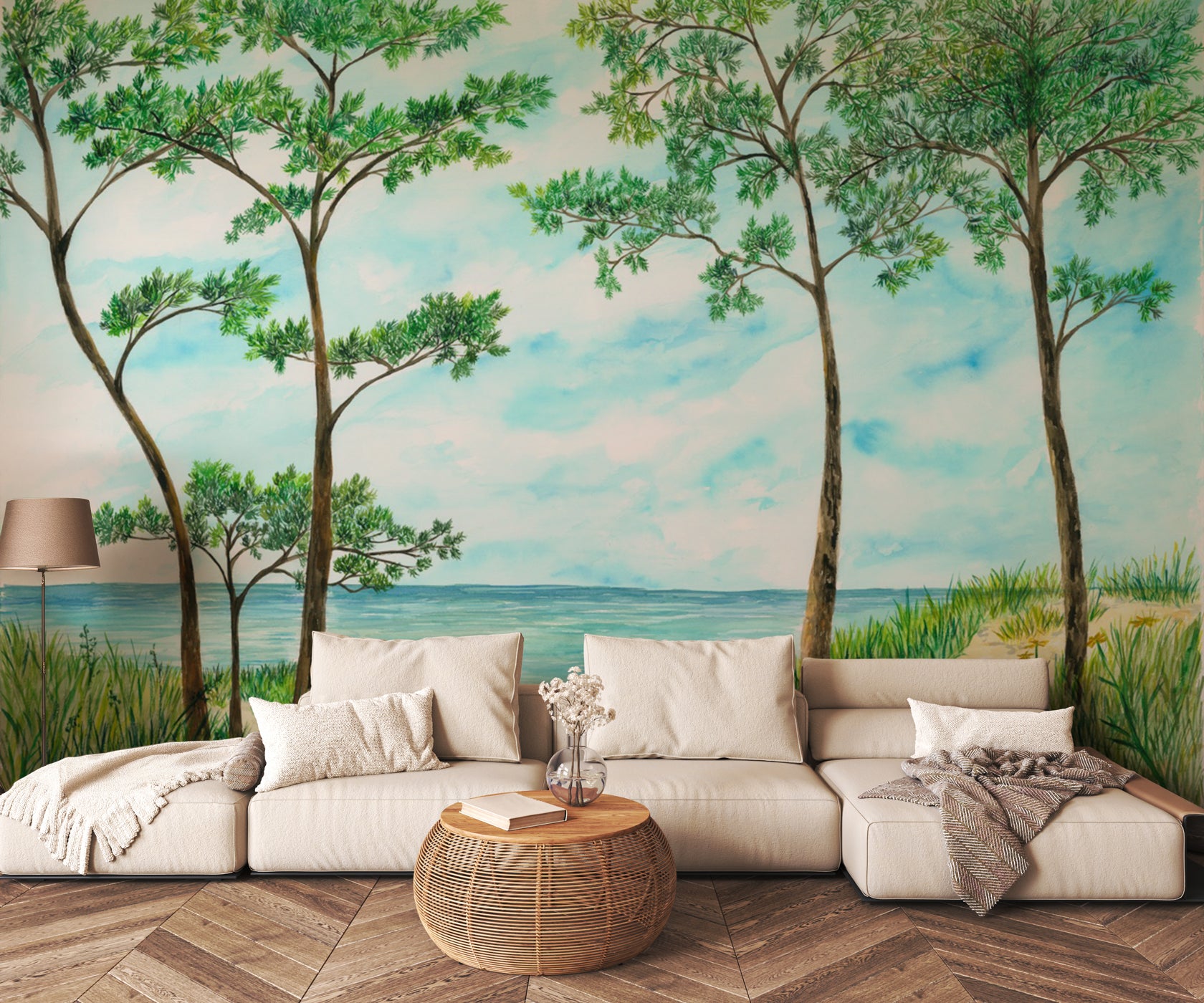 Basque Murals Prestigious mural depicting the Basque Coast and Landes landscape ...