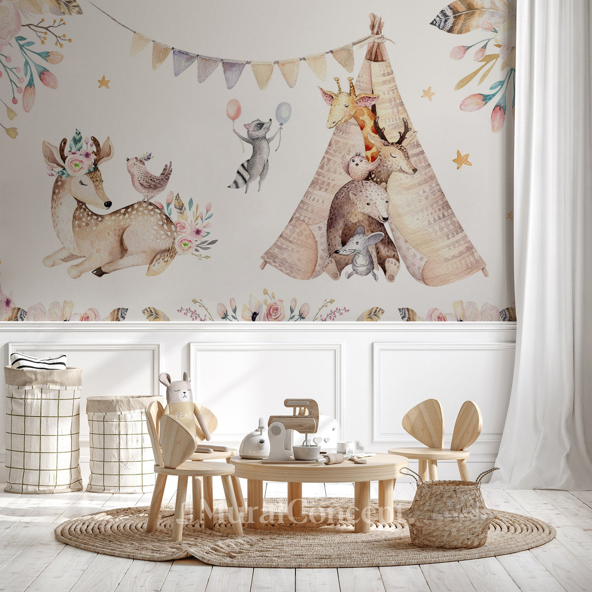 Panoramic wallpaper for children's bedroom