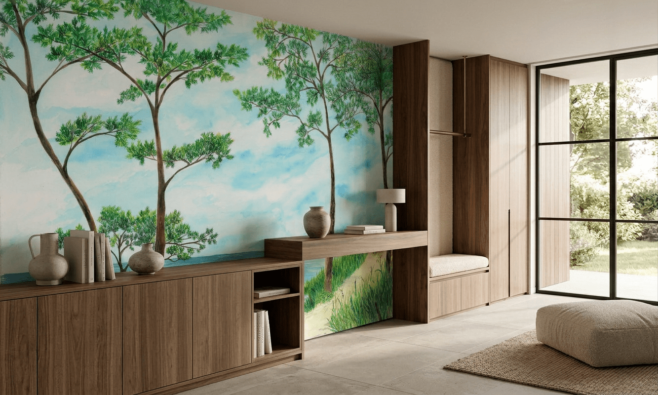 Basque Murals Prestigious mural depicting the Basque Coast and Landes landscape ...
