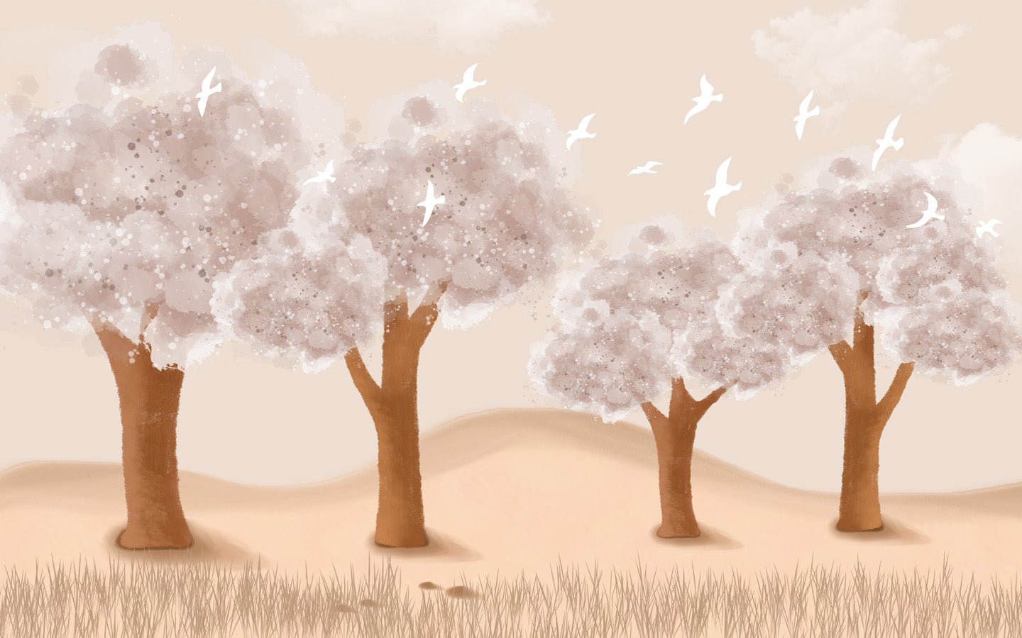 Papier peint enfant tendre savane, mural concept, tendance