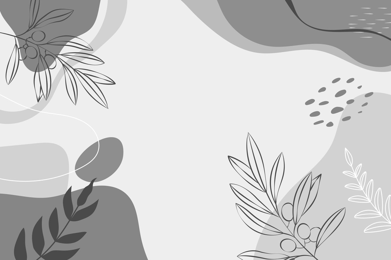 Papier peint feuillage olivaissance noir et blanc, mural concept, tendance