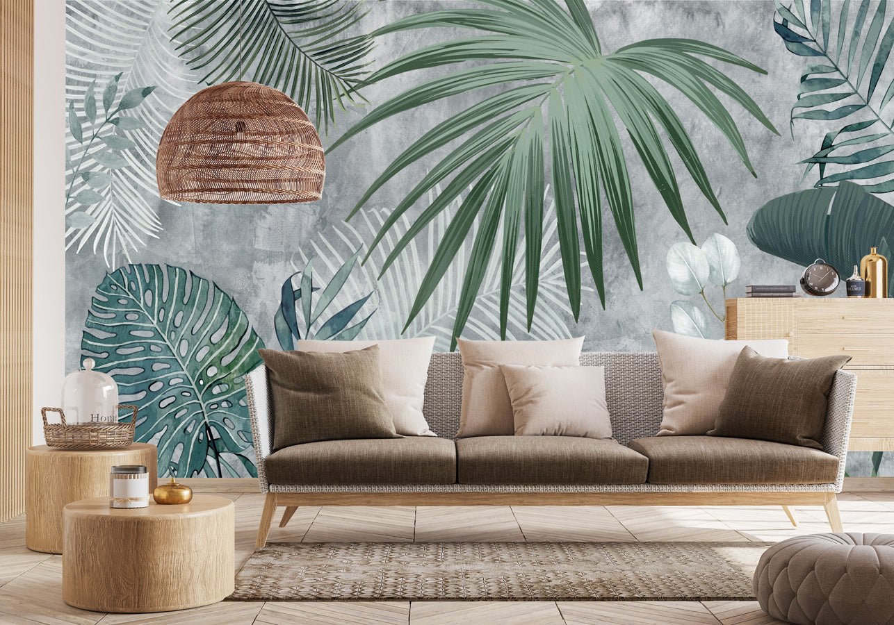 Papier peint Biophilic Jungle Monochrome, mural concept, tendance