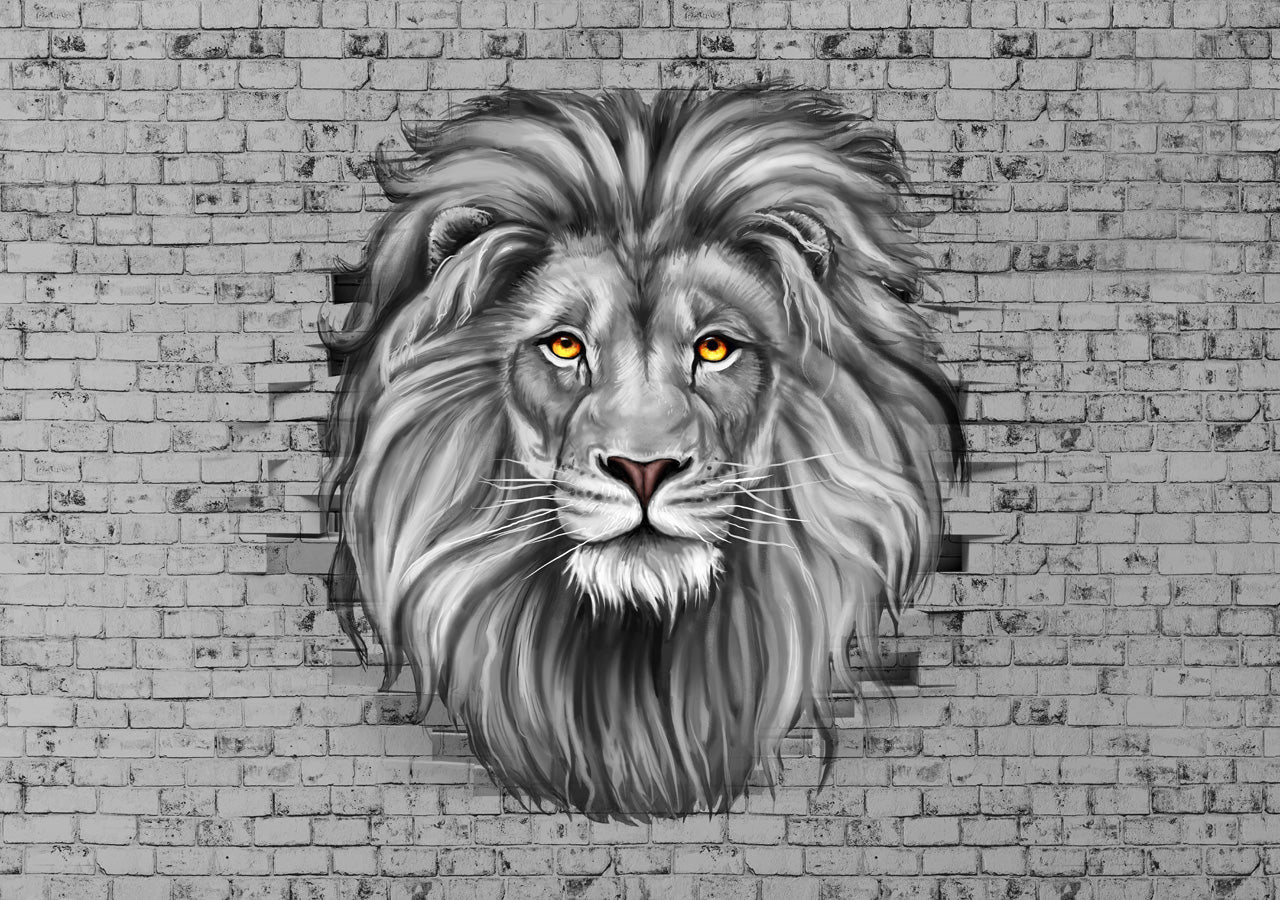 Papier peint Lion sauvage Majestueux, mural concept, tendance