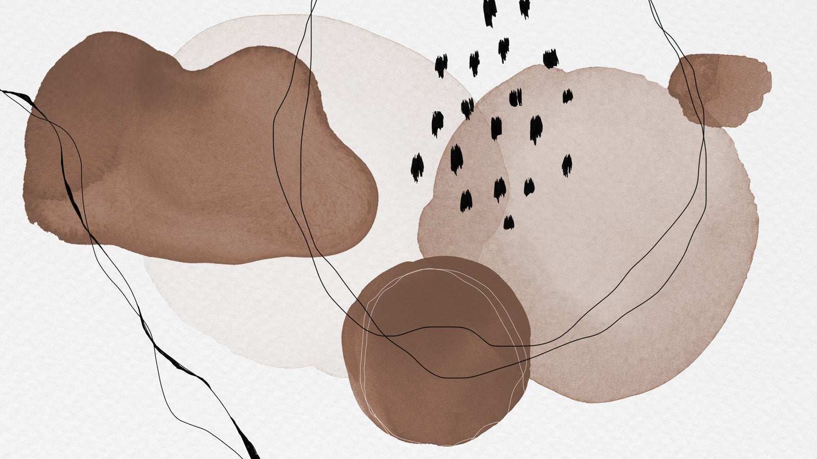 Papier peint moderne aquarelle marron, mural concept, tendance