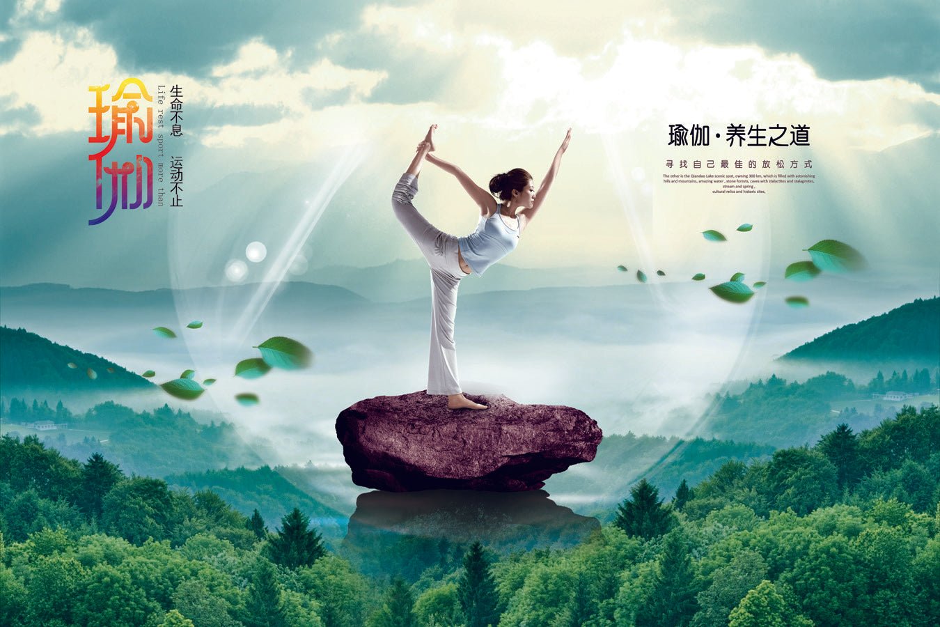 Papier peint salle de sport Yoga Gym, mural concept, tendance