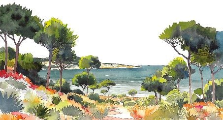 Panoramic summer air wallpaper