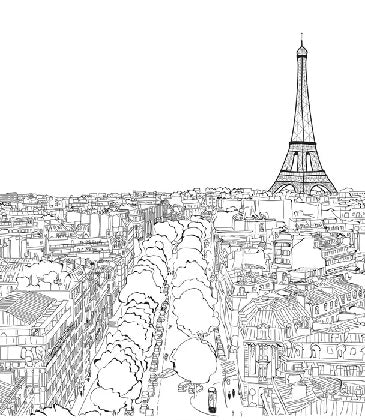Panoramic wallpaper Paris