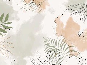 Panoramic vegetal watercolor wallpaper