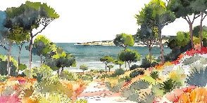 Panoramic summer air wallpaper