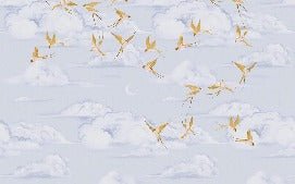 Poetic cloud gold bird wallpaper