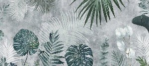 Papier peint wc Biophilic Jungle Monochrome, XXL, tendance