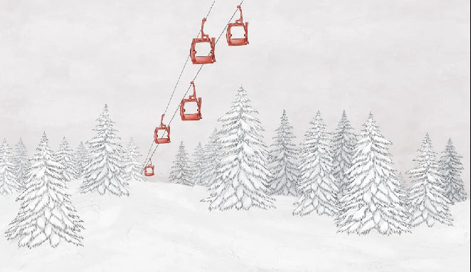 Red mountain cable car wallpaper