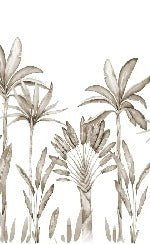 Palm Tree Sepia Watercolor Panoramic Wallpaper