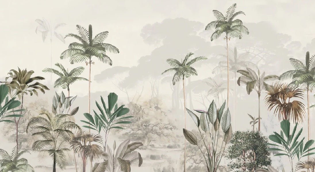 Green jungle eden panoramic wallpaper