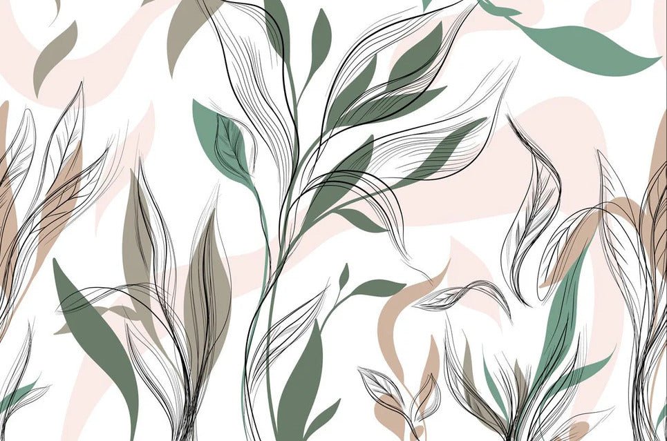 Graphic flower panoramic wallpaper