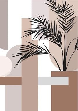 Panoramic geometric terracotta wallpaper