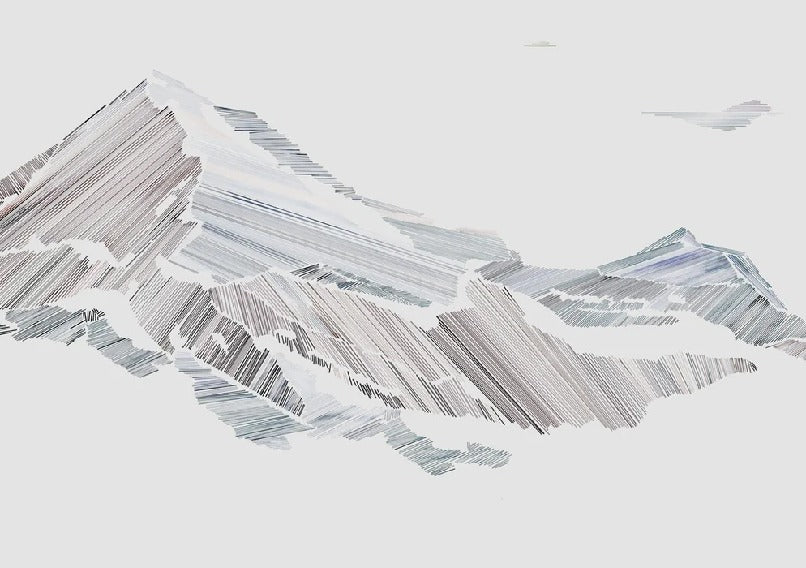 Restaurant wallpaper graphic mountain style