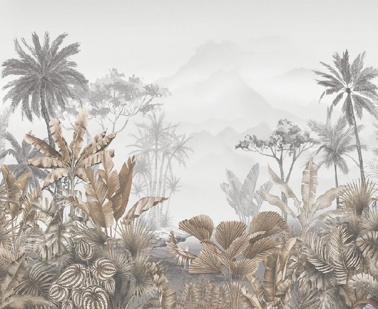 Tropical sepia wallpaper