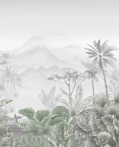 Papier peint salle de bain tendance tropical vert, XXL, tendance