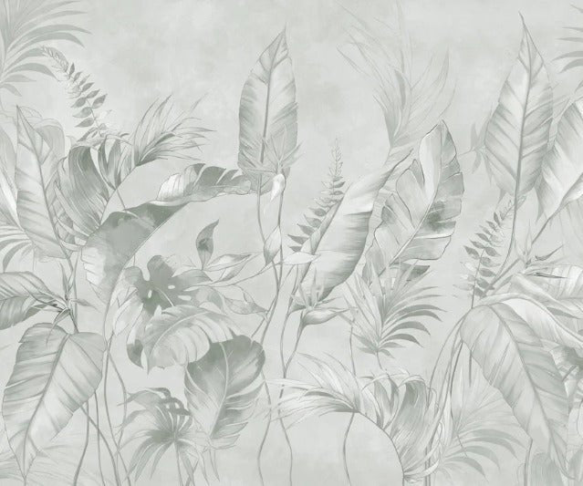 Elegant sage jungle wallpaper