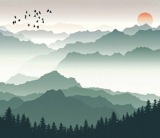 Mountain and sailing on the lake wallpaper