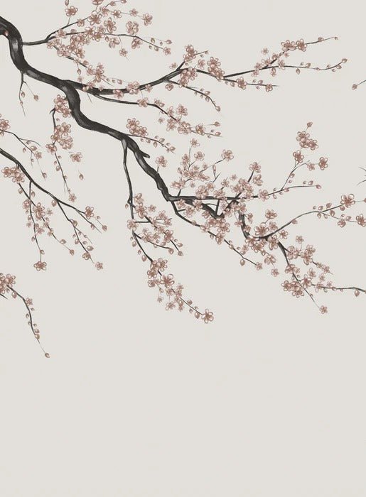 Sakura beige panoramic wallpaper