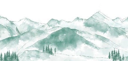 Aravis mountains wallpaper mint green