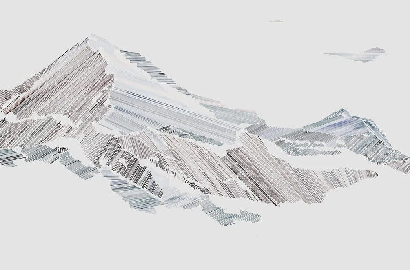 Restaurant wallpaper graphic mountain style