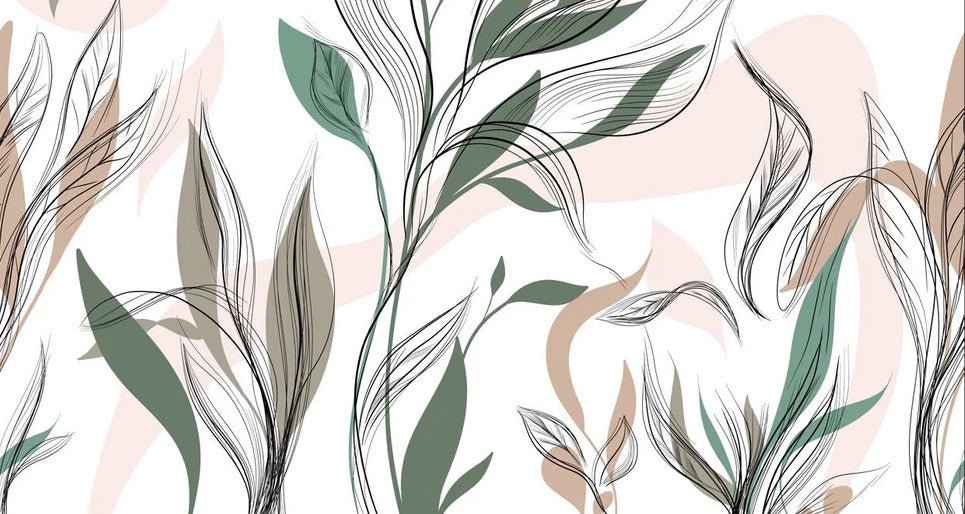 Graphic flower panoramic wallpaper