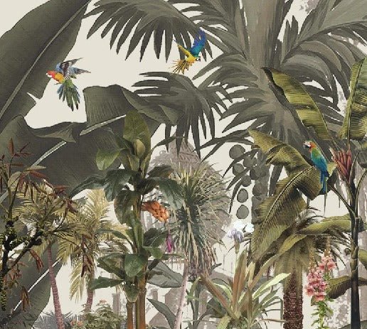 Exotic banana jungle panoramic wallpaper