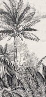 Black and white tropical heritage wallpaper