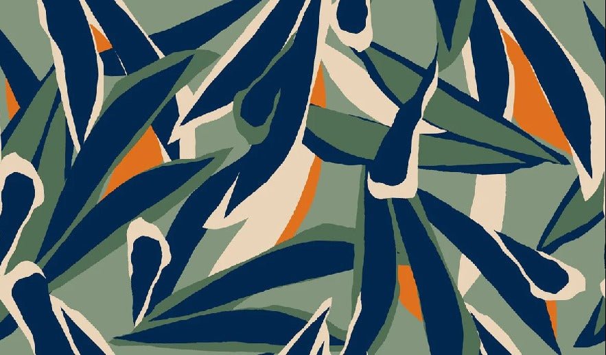 Panoramic plant sketch wallpaper