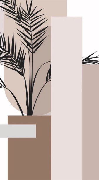 Panoramic geometric terracotta wallpaper