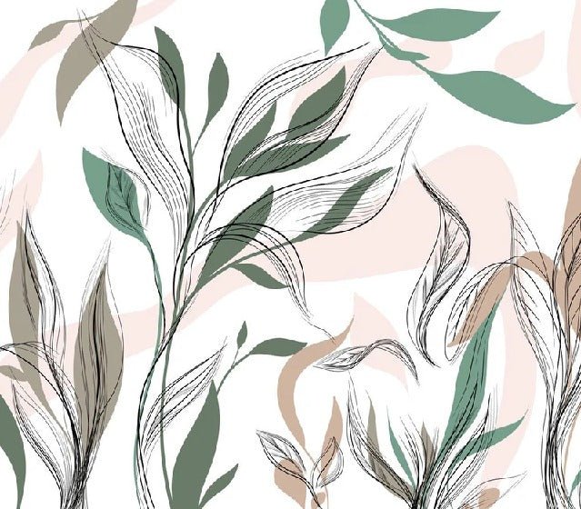 Graphic flower panoramic wallpaper