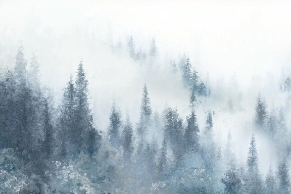 Fir mist blue watercolor wallpaper