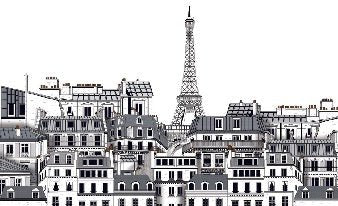 French wallpaper Parisian rooftops