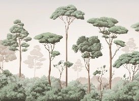 Pine forest breeze wallpaper