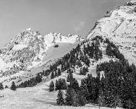 Panoramic alpine chalet wallpaper